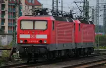 Die 143 962 und die 143 824 rangierten am 07.08.2010 aus dem Bahnhof N�rnberg raus.