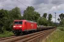145 059-2 mit einem Stahlbrammenzug in Unkel am 18.06.2011