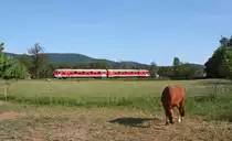 Unbekannte 628 als RB 28340 von F�rth/Odenw nach Weinheim/Bergstr.Aufgenommen am 13.05.11 bei Rimbach.