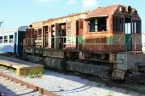 50704 am 06. April 2011 als Ausstellungsst�ck im Museo del Ferrocarril de Cuba  im historischen Bahnhof „Cristina“ in Havanna