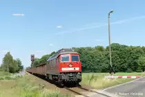 232 800-3 mit einem Schotterzug bei O�ling am 17.06.2011