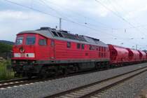 DB 232 562-9 mit Sch�ttgutwagen Richtung Nordhausen, in Wallhausen (Helme); 10.06.2011