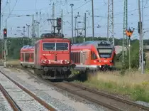 Auf Grund einer Oberleitungsst�rung zwischen Teschenhagen und Samtens(weil sich zwei Kr�hen in die Wolle kriegten),am 28.Juni 2011,endete die Fahrt f�r den 429 030 bereits in Bergen/R�gen.Bei der Einfahrt kam der Flirt auch an der wartenen 155 223 vorbei,f�r Die es auch nach mehrern Stunden nicht weiter ging und wieder nach Mukran zur�ck geschickt wurde.