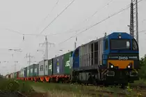 HGK DH 59 zieht am 14.6.11 einen Containerzug durch Ratingen-Lintorf.