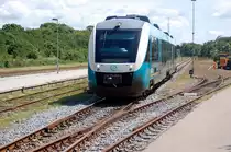 Bei der Einfahrt in Ringk�bing ist dieser Lint 41 am 15.6.2011 zu sehen. Ziel seine Fahrt ist Struer.