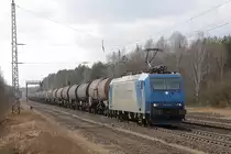 185 526 mit Kesselwagen am 10.03.2011 in Chorin unterwegs nach Stendell