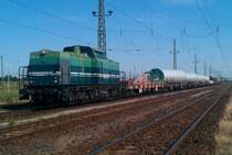 203 318 Enercon der e.g.o.o mit dem Windzug am 28.06.2011 in Magdeburg Buckau