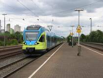 ET 019 der Westfalenbahn mit WFB 90604 Mnster Hauptbahnhof-Osnabrck Hauptbahnhof auf Bahnhof Lengerich am 2-7-2011.