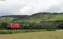 1116 155-1 mit einem leeren Autozug bei Himmelstadt 23.6.11