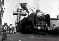 MAV - Die Lok 424.309 hat Ruhe fr einige Stunden.
Budapest - Herbst 1966  (Foto : J.J. Barbieux)