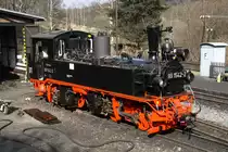 99 542 noch ohne Domverkleidung, am 02.04.2011 vor dem J�hst�dter Heizhaus. 

