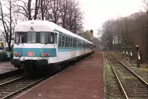 Heute ist Bahnhof Havixbeck modernisiert, aber in 2000 gab es noch Fl�gelsignale und auch noch die tolle Baureihe 624. Hier steht die 624 502-1/924 501-0/624 622-7 abfahrtsbreit mit RB 12727 Coesfeld-M�nster (Baumbergebahn) auf Bahnhof Havixbeck am 03-01-2000. Bild und scan: Date Jan de Vries. 