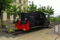 Freunde des historischen Lokschuppens 1905 Freilassing e.V. Krauss-Maffei 17642 vom Typ ML 120 B vor der Lokwelt Freilassing; 27.05.2011