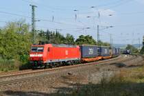 185 123-7 mit KLV-Zug bei Fulda am 19.09.2009