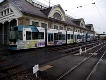 RNV Straßenbahn Doppel Traktion in Bad Dürkheim am 20.07.11