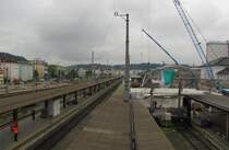 Bahnsteig 4a w�hrend der Umbauarbeiten in Salzburg Hbf; 27.05.2011
