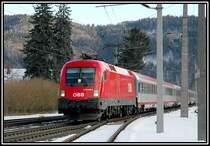 Nochmals 1116 248 - diesmal mit OEC 15558  Joseph Ressel  auf dem Weg zur�ck nach Wien bei der Durchfahrt in Peggau-Deutschfeistritz am 7.3.2006