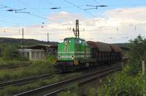 EB 22  Lisa 2  mit zwei Schwenkdachwagen Riichtung Gro�heringen, in Naumburg (S) Hbf; 08.08.2011