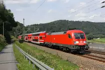 In K�nigstein konnte am 17.08.2011 182 006-7 mit der S1 nach Bad Schandau fotografiert werden. 