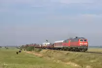 Die 218 345-7 mit einer Schwesterlok am 21.08.2011 bei Schellingh�rn.