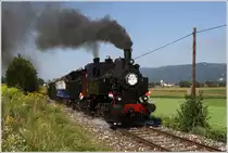 70 Jahre Dampflok 88 103. Aus diesem Grund fahren die beiden Dampfer 88 103 & 93 1332 festlich geschm�ckt auf der Museumsbahn von Weizelsdorf nach Ferlach.  
Kappel an der Drau 21_8_2011