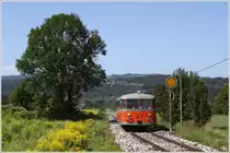 VT 10.01 (A-NBiK 9381 5010 001-5)  Roter Blitz  auf der Fahrt von Weizelsdorf nach Ferlach. 
Kappel an der Drau 21.8.2011