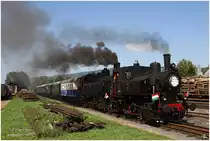 70 Jahre Dampflok 88 103. Aus diesem Grund fahren die beiden Dampfer 88.103 & 93.1332 festlich geschm�ckt auf der Museumsbahn von Weizelsdorf nach Ferlach. 
Weizelsdorf 21.8.2011


