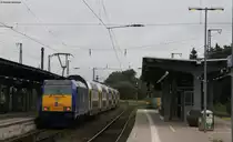 MEr81610 (L�neburg-Hamburg Hbf) mit Schublok 146 521-0 im Startbahnhof 9.8.11