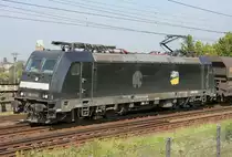Die 185 573-3 der Neubauer f�hrt f�r NIAG durch Duisburg Hochfeld S�d am 18.08.2011