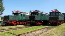 254 059, E44 045 und 204 011, gezeigt beim Heizhausfest in Chemnitz-Hilbersdorf am 20.08.2011
[E94 ab 1940, E44 ab 1933, E04 um 1932]
