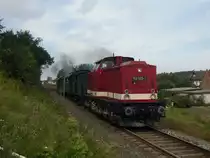 Um den Pendelzug auch wirklich pendeln zu lassen (kurze Wendezeiten,keine M�glichkeit zum Umsetzen in Doberan,schnelle Fahrzeiten), half 112 565-7 der PRESS am Zugschluss bzw. zog den Traditionszug mit 91 134 in der Richtung Doberan-Rostock. Anlass war das Fest 125 Jahre MOLLI am 7.8.2011