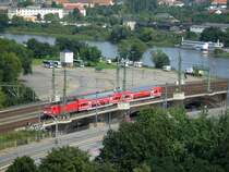 21.08.2011, S-Bahn Dresden von Marienbr�cke kommend in Richtung Bahnhof Dtresden - Mitte
