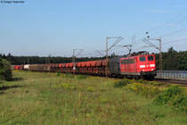 01.09.2011: Die 151 002-3 mit einem gemischten G�terzug Richtung S�den kurz vor Wagh�usel.