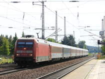 101 142-8 durchf�hrt am 04.September 2011 den Bahnhof Trebbin in Richtung Berlin.