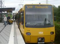 3357/3358 ist am Montag dem 05.09.2011 auf der U14 unterwegs hier steht er gerade am halt Mineralb�der