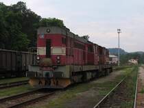 742 111-8 und 742 080-5 Bahnhof Trutnov Hlavn� N�dra�� am 6-8-2011.