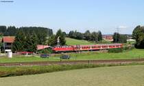 218 467-9 mit der RB 57591 (Wangen(Allg�u)-Hergatz)in Hergatz 17.8.11