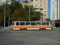 Eine Stra�enbahn am 7.8.2011 auf dem Weg vom Bahnhof in Richtung Innenstadt.