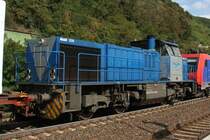 RTB V151  Josy  am 17.8.11 als zweitlok in einem G�terzug bei der Durchfahrt durch Kaub.