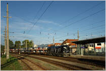 Die neue �BB Werbelok 1116 153  CATS  f�hrt mit dem Autozug 46753 von Breclav nach Tarvisio. 
Judenburg  9.9.2011