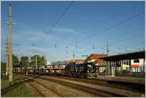 Die neue �BB Werbelok 1116 153  CATS  f�hrt mit dem Autozug 46753 von Breclav nach Tarvisio. 
Judenburg  9.9.2011