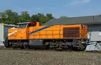 Northrail Leihlok eine Vossloh (MaK) G 1206 am 24.09.2011 abgestellt in Siegen (Eintracht). Die Lok ist z.Z.. an die Kreisbahn Siegen-Wittgenstein  (KSW) vermietet.