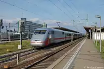 401 067-4  Garmisch/Partenkirchen  als ICE 873 von Berlin Ostbahnhof nach Basel SBB in Braunschweig. Dies war erst der zweite ICE nach der Streckensperrung zwischen Braunschweig und Wolfsburg der in Braunschweig wieder hielt. Der Grund f�r Sperrung war die Streckensperrung Weddel - Fallersleben wegen Vandalismus an der Strecke. 27.09.2011