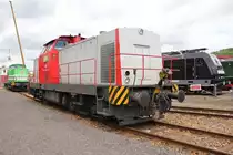 Eine weitere V100 Vertreterin, die am Tag der offenen T�r bei Uwe Adam in Eisenach ausgestellt war, war HTB 143; 202 960-1. Aufgenommen am 23.07.2011.