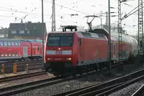 Hier f�hrt 146 021 am 24.9. mit ihrem RE 2 in ihren Zielbahnhof M�nster ein.