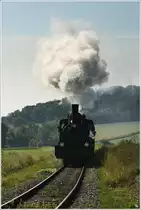 Teleaufnahme der Dampflok 17c372, welche mit EZ 7392  Leiser Berge  von Korneuburg nach Ernstbrunn f�hrt.
Wetzleinsdorf 24.9.2011 

