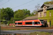 BR 646 der Dreieichbahn im Bahnhof Dreieich-Buchschlag am 21.04.2011.