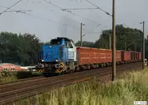 VPS 1706 MaK 1700 BB mit Ganzzug Richtung Buchholz, G�terstrecke Jesteburg - Buchholz (Nordheide), fotografiert am 04.08.2011 Reindorf