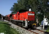 DB Railion 294 816-4 mit Schotterzug Nittenau - Bodenw�hr, fotografiert am Bahn�bergang Bodenw�hr am 24.08.2011 