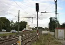 Hauptsignal bei H�melerwald zweigt rot. Foto vom 15.09.2011.